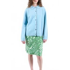 NEW ZANKOV andrew button down merino/cashmere sweater in hotensia